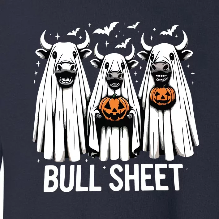 Bull Sheet Funny Ghost Cow Halloween Toddler Sweatshirt