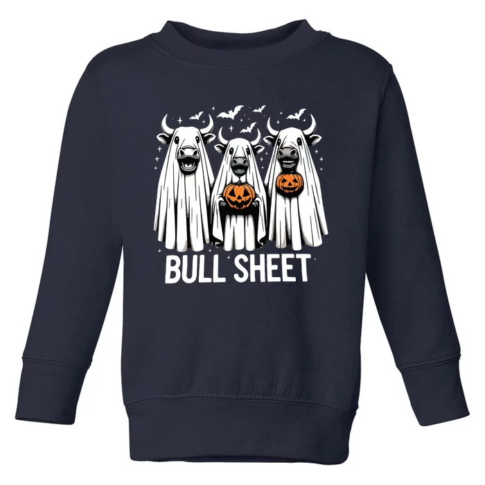 Bull Sheet Funny Ghost Cow Halloween Toddler Sweatshirt