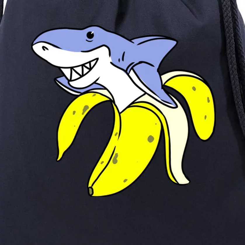 Banana Shark For Banana Lover Drawstring Bag