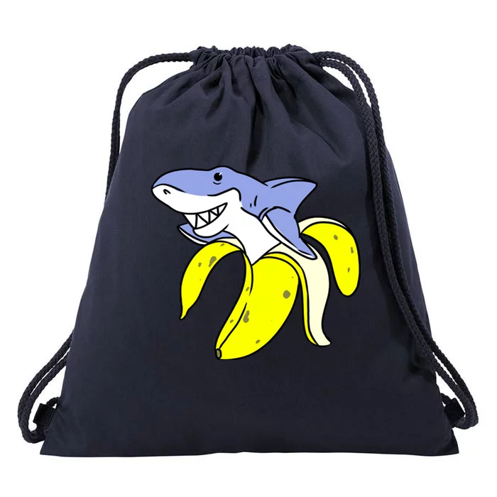 Banana Shark For Banana Lover Drawstring Bag