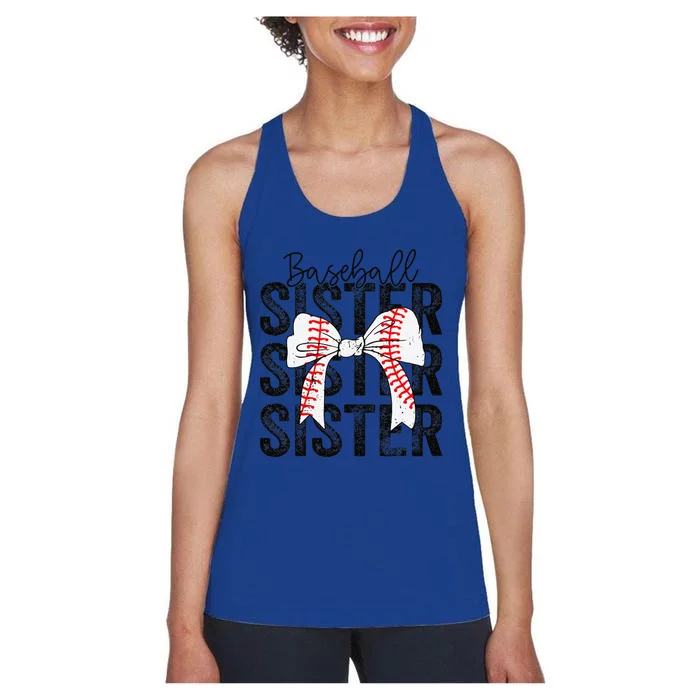 Baseball Sister Funny Baseball Life Softball Life Girl Women's Racerback Tank