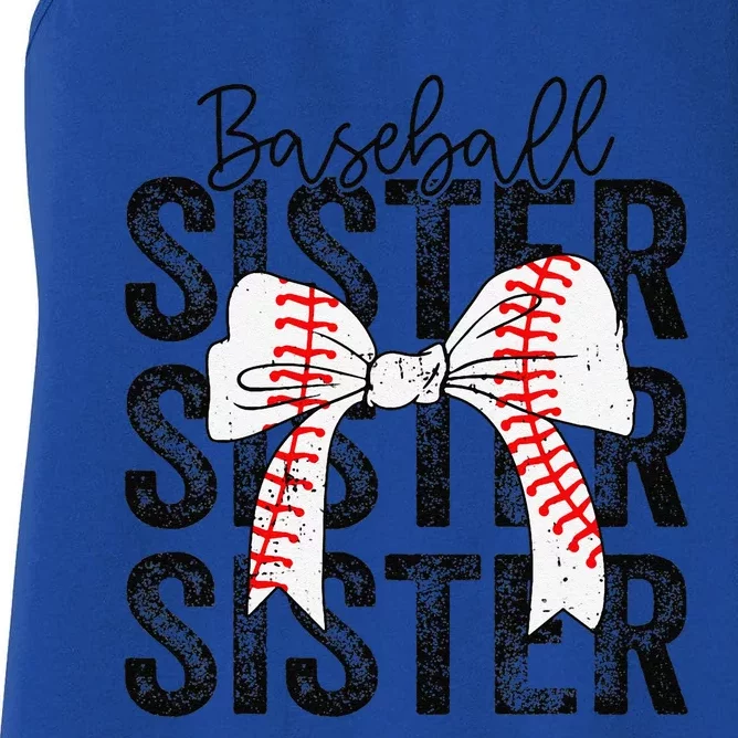 Baseball Sister Funny Baseball Life Softball Life Girl Women's Racerback Tank