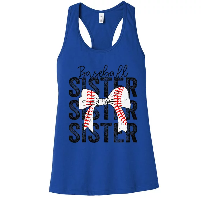 Baseball Sister Funny Baseball Life Softball Life Girl Women's Racerback Tank