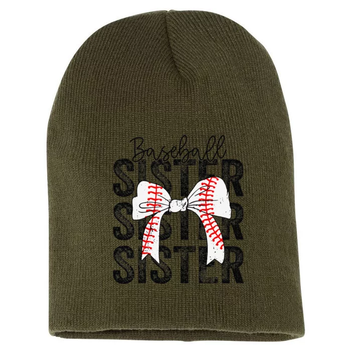 Baseball Sister Funny Baseball Life Softball Life Girl Short Acrylic Beanie