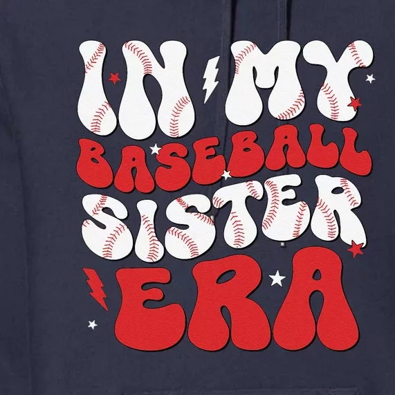 Baseball Sister Funny Women Mothers Day Premium Hoodie