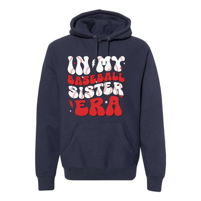 Baseball Sister Funny Women Mothers Day Premium Hoodie