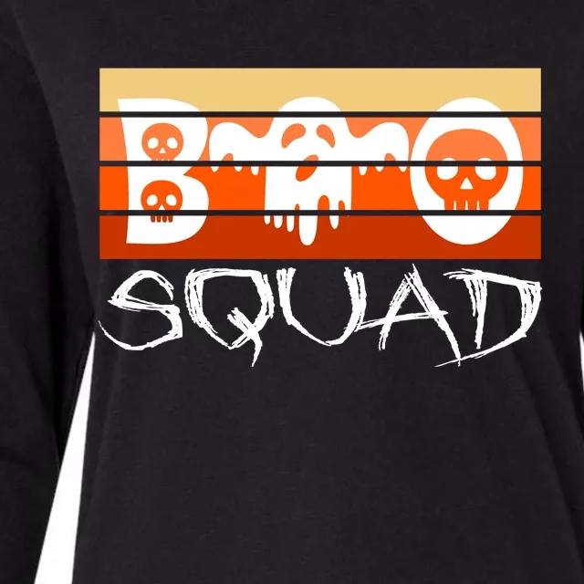 Boo Squad Funny Happy Halloween Cute Ghost Womens Cotton Relaxed Long Sleeve T-Shirt