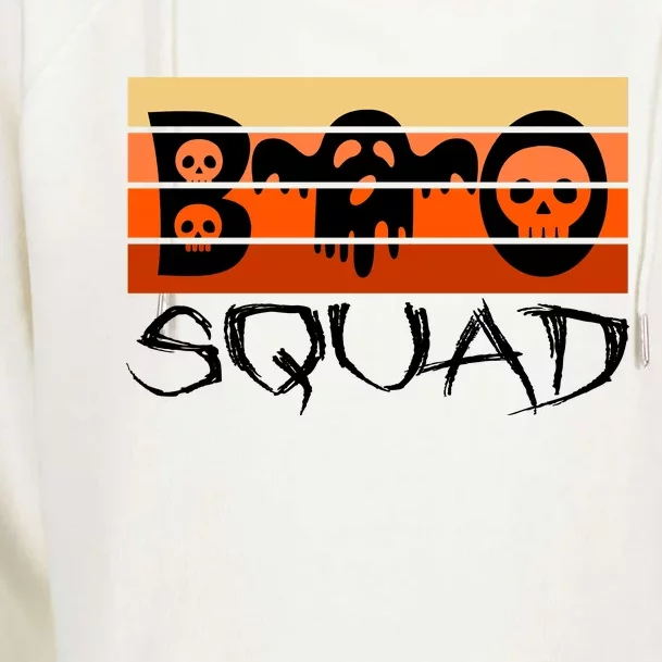 Boo Squad Funny Happy Halloween Cute Ghost Womens Funnel Neck Pullover Hood