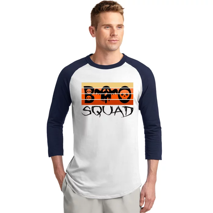 Boo Squad Funny Happy Halloween Cute Ghost Baseball Sleeve Shirt