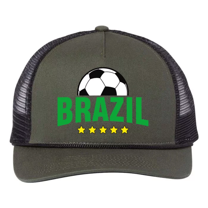 Brazil Soccer Fan Retro Rope Trucker Hat Cap