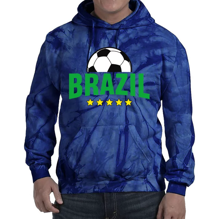 Brazil Soccer Fan Tie Dye Hoodie