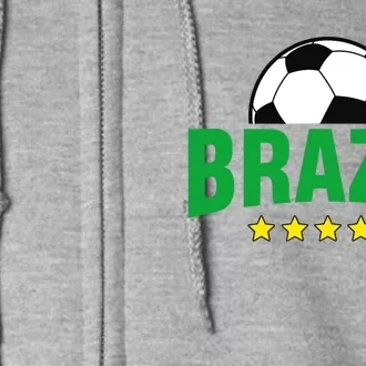 Brazil Soccer Fan Full Zip Hoodie