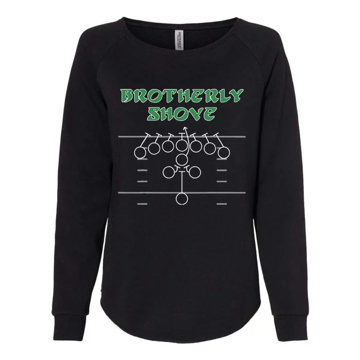 Brotherly Shove Football Mom Funny Football Fan Vintage Womens California Wash Sweatshirt