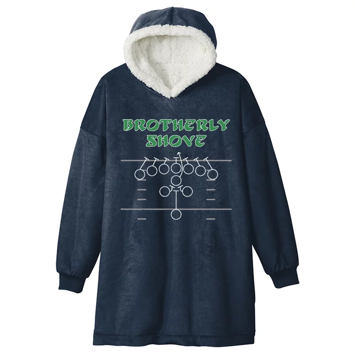 Brotherly Shove Football Mom Funny Football Fan Vintage Hooded Wearable Blanket