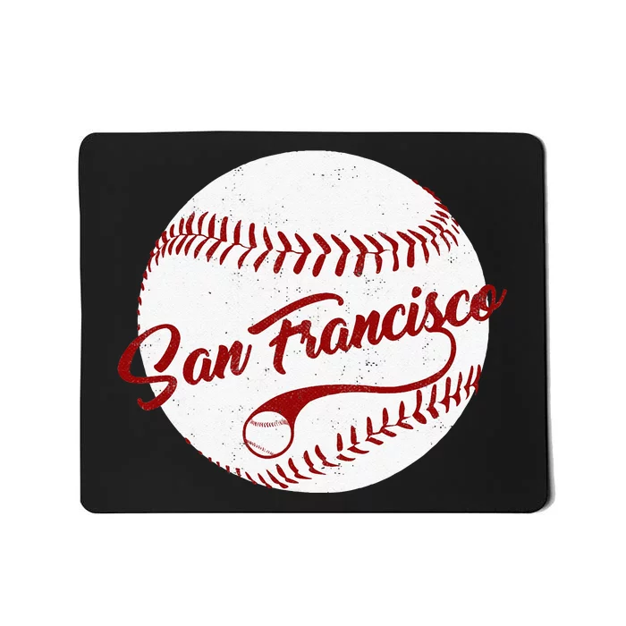 Baseball San Francisco Vintage Giant Ball National Pastime Mousepad