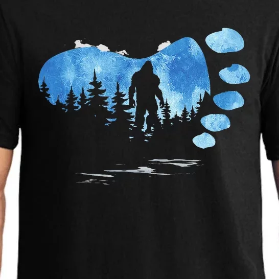 Bigfoot Sasquatch Full Moon In The Forest Pajama Set