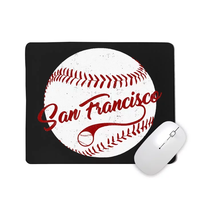 Baseball San Francisco Vintage Giant Ball National Pastime Mousepad