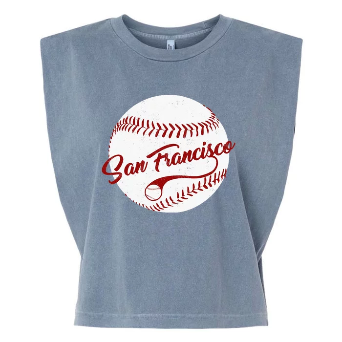 Baseball San Francisco Vintage Giant Ball National Pastime Garment-Dyed Women's Muscle Tee