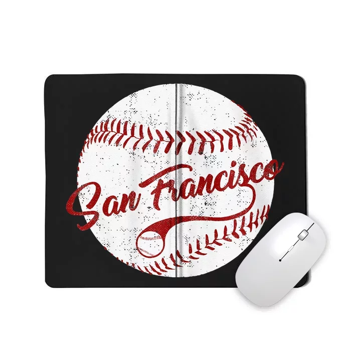 Baseball San Francisco Vintage Giant Ball National Pastime Mousepad