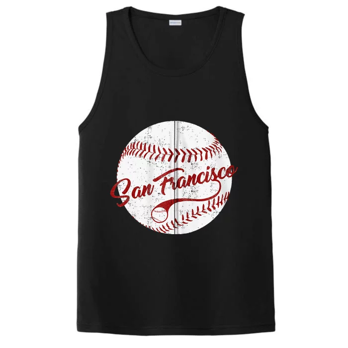 Baseball San Francisco Vintage Giant Ball National Pastime Performance Tank