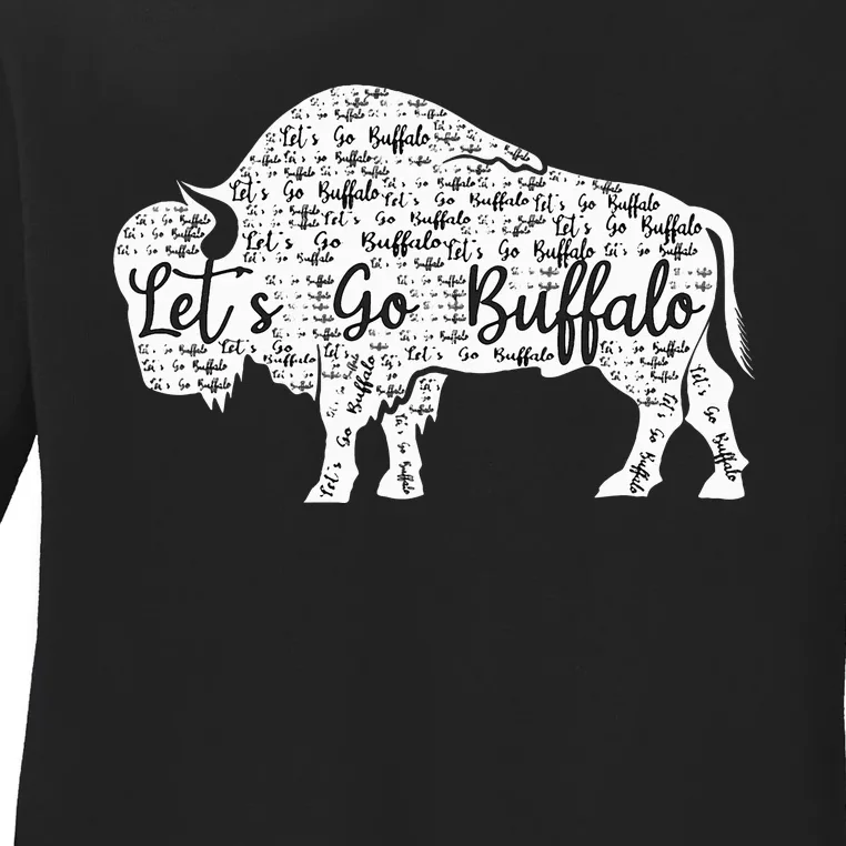 Buffalo Sports Fan Gear Let's Go Buffalo! Ladies Long Sleeve Shirt