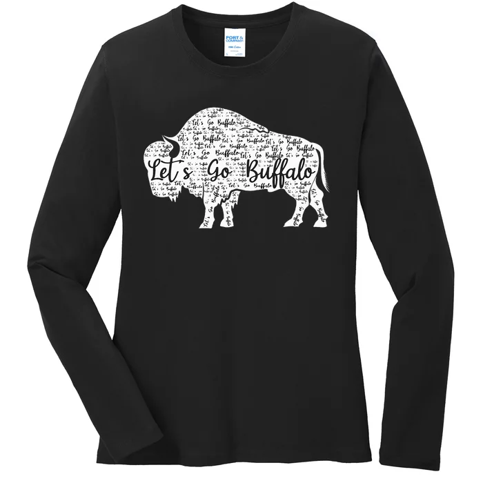 Buffalo Sports Fan Gear Let's Go Buffalo! Ladies Long Sleeve Shirt