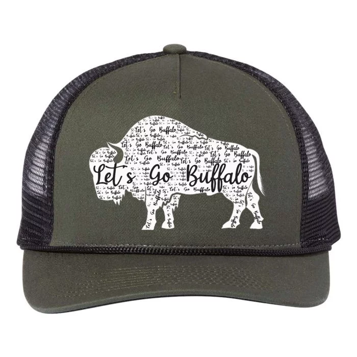 Buffalo Sports Fan Gear Let's Go Buffalo! Retro Rope Trucker Hat Cap