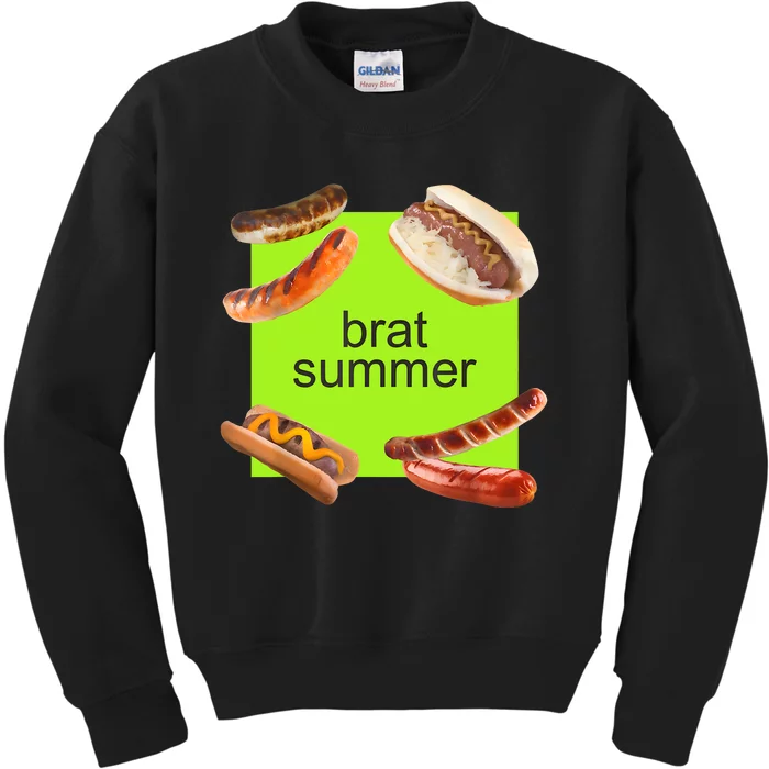 Brat Summer Funny Hot Dog Bratwurst Summer Kids Sweatshirt