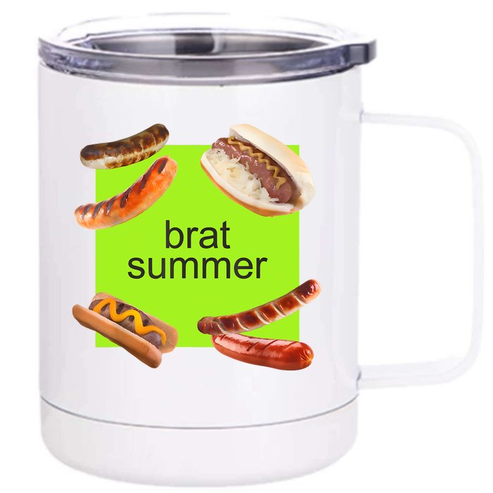 Brat Summer Funny Hot Dog Bratwurst Summer Front & Back 12oz Stainless Steel Tumbler Cup