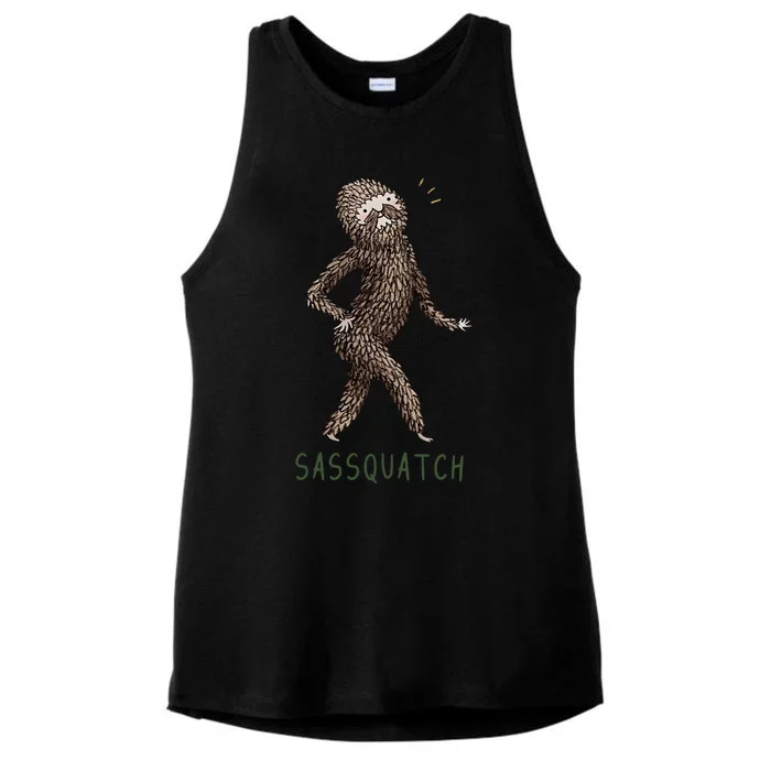 Bigfoot Sassquatch Funny Sassy Ladies Tri-Blend Wicking Tank