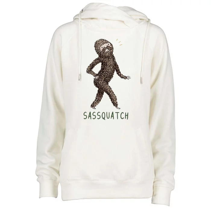 Bigfoot Sassquatch Funny Sassy Womens Funnel Neck Pullover Hood