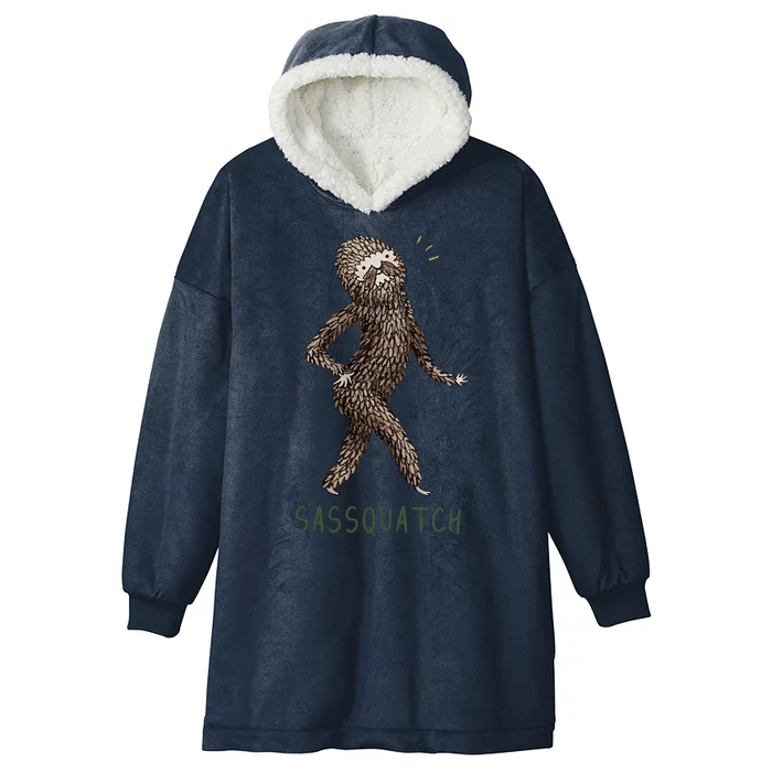 Bigfoot Sassquatch Funny Sassy Hooded Wearable Blanket