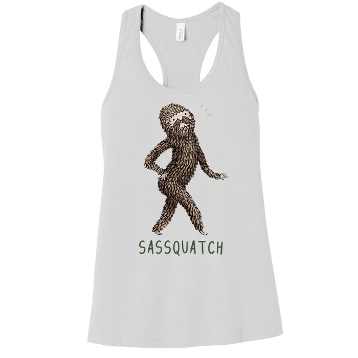 Bigfoot Sassquatch Funny Sassy Women's Racerback Tank