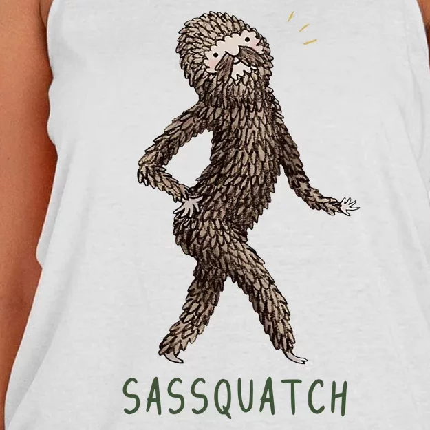 Bigfoot Sassquatch Funny Sassy Women's Knotted Racerback Tank