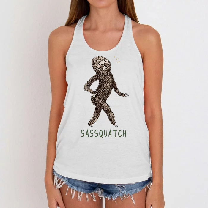 Bigfoot Sassquatch Funny Sassy Women's Knotted Racerback Tank