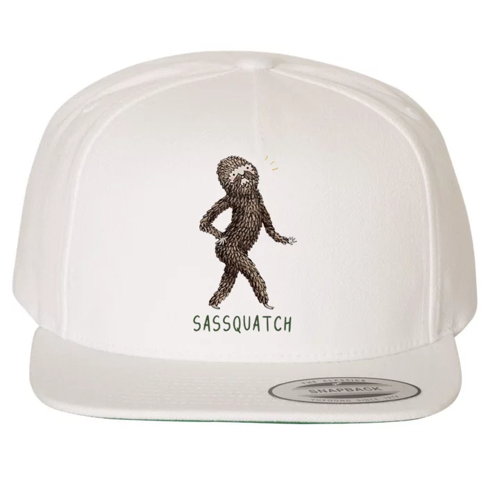 Bigfoot Sassquatch Funny Sassy Wool Snapback Cap