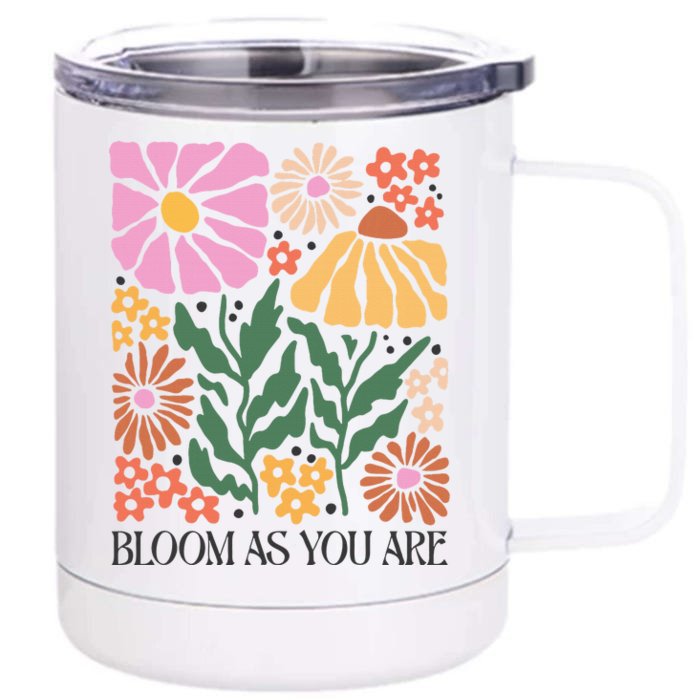 Boho Summer Flower Botanical Nature Lover Floral Wildflower Front & Back 12oz Stainless Steel Tumbler Cup