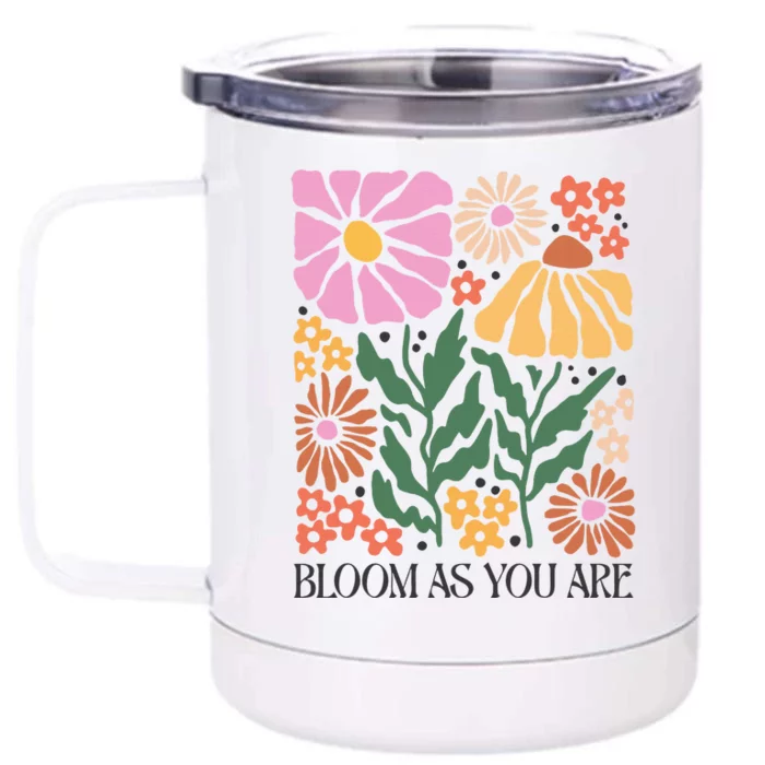 Boho Summer Flower Botanical Nature Lover Floral Wildflower Front & Back 12oz Stainless Steel Tumbler Cup