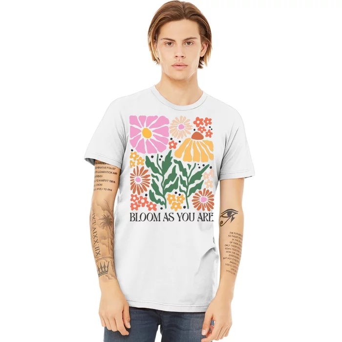 Boho Summer Flower Botanical Nature Lover Floral Wildflower Premium T-Shirt