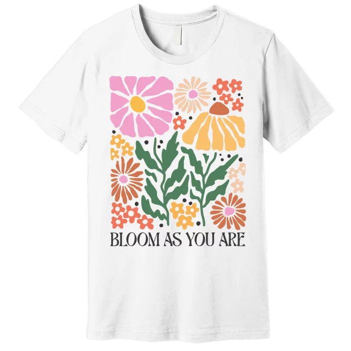 Boho Summer Flower Botanical Nature Lover Floral Wildflower Premium T-Shirt