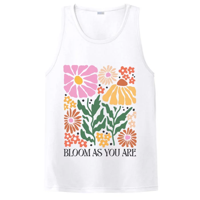 Boho Summer Flower Botanical Nature Lover Floral Wildflower Performance Tank