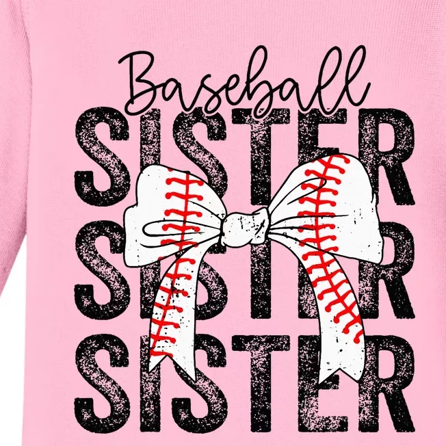 Baseball Sister Funny Baseball Life Softball Life Baby Long Sleeve Bodysuit