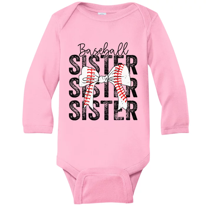 Baseball Sister Funny Baseball Life Softball Life Baby Long Sleeve Bodysuit