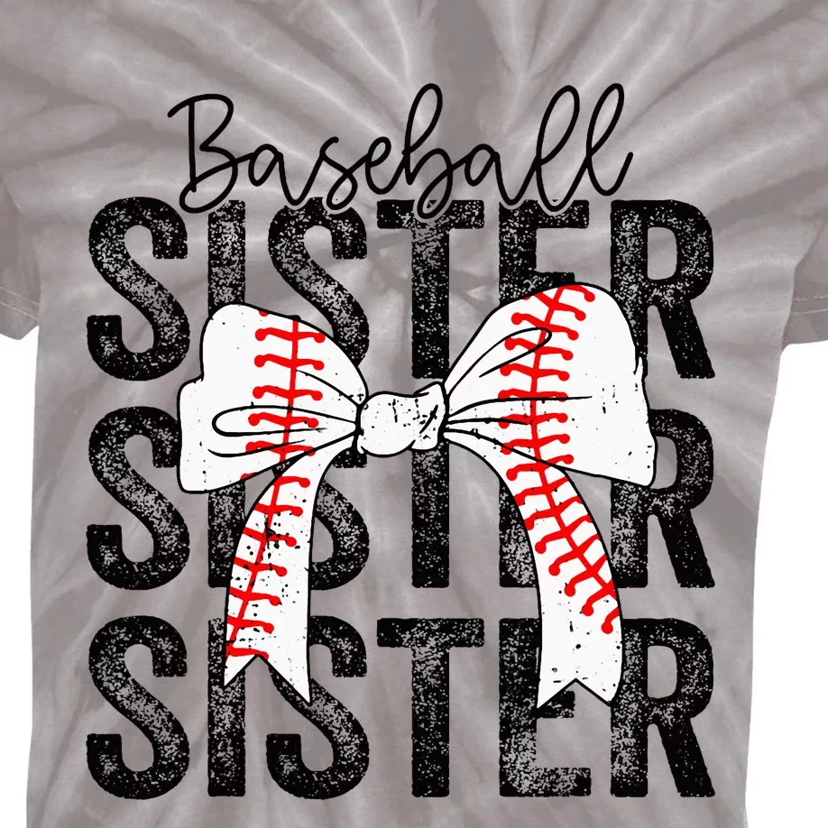 Baseball Sister Funny Baseball Life Softball Life Kids Tie-Dye T-Shirt