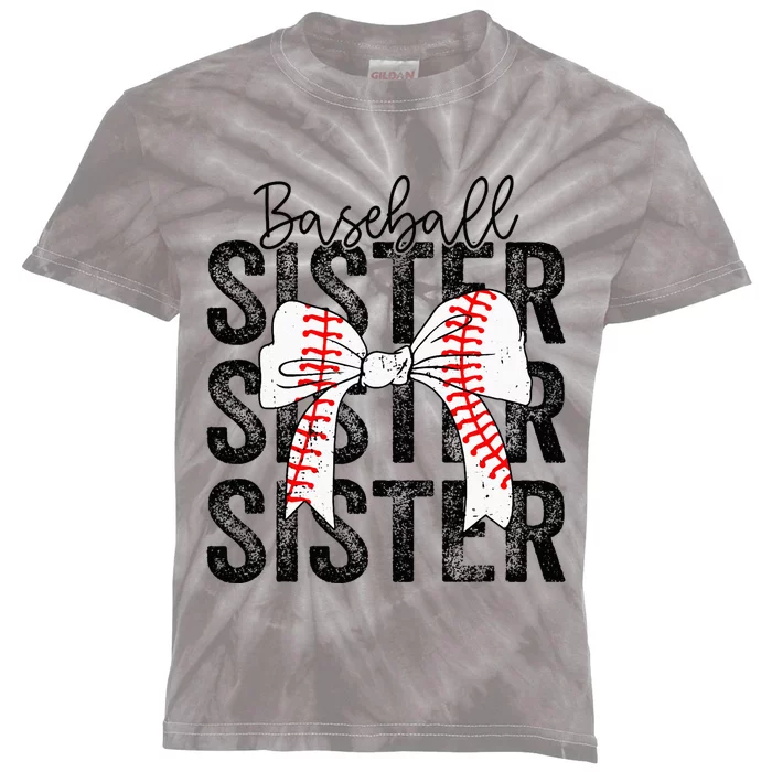 Baseball Sister Funny Baseball Life Softball Life Kids Tie-Dye T-Shirt