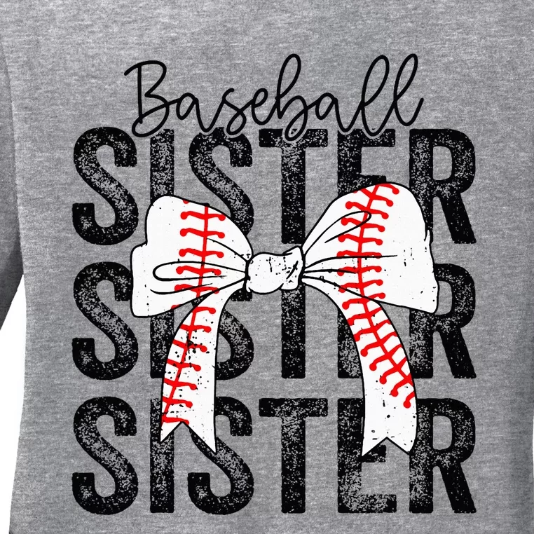 Baseball Sister Funny Baseball Life Softball Life Ladies Long Sleeve Shirt