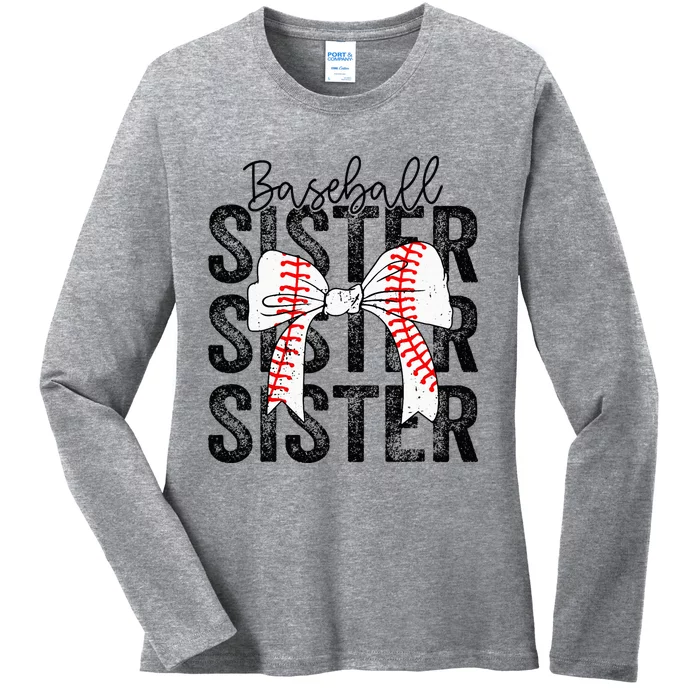 Baseball Sister Funny Baseball Life Softball Life Ladies Long Sleeve Shirt