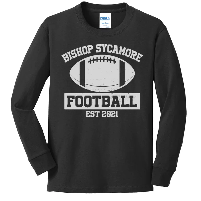 Bishop Sycamore Football EST 2021 Logo Kids Long Sleeve Shirt