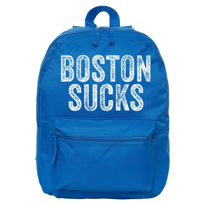 Boston Sucks Funny Hate City Gag Humor Sarcastic 16 in Basic Backpack