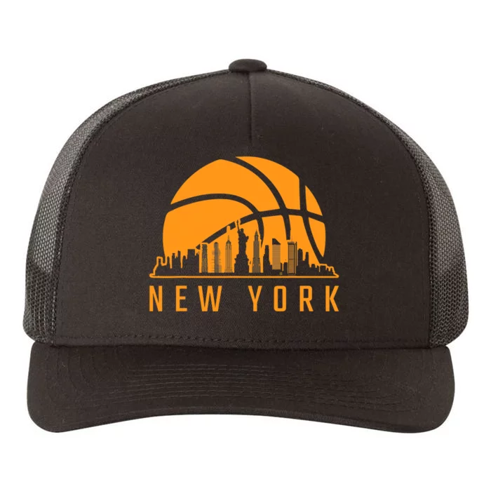 Basketball Sport Fans Player New York Game Day Skyline Yupoong Adult 5-Panel Trucker Hat